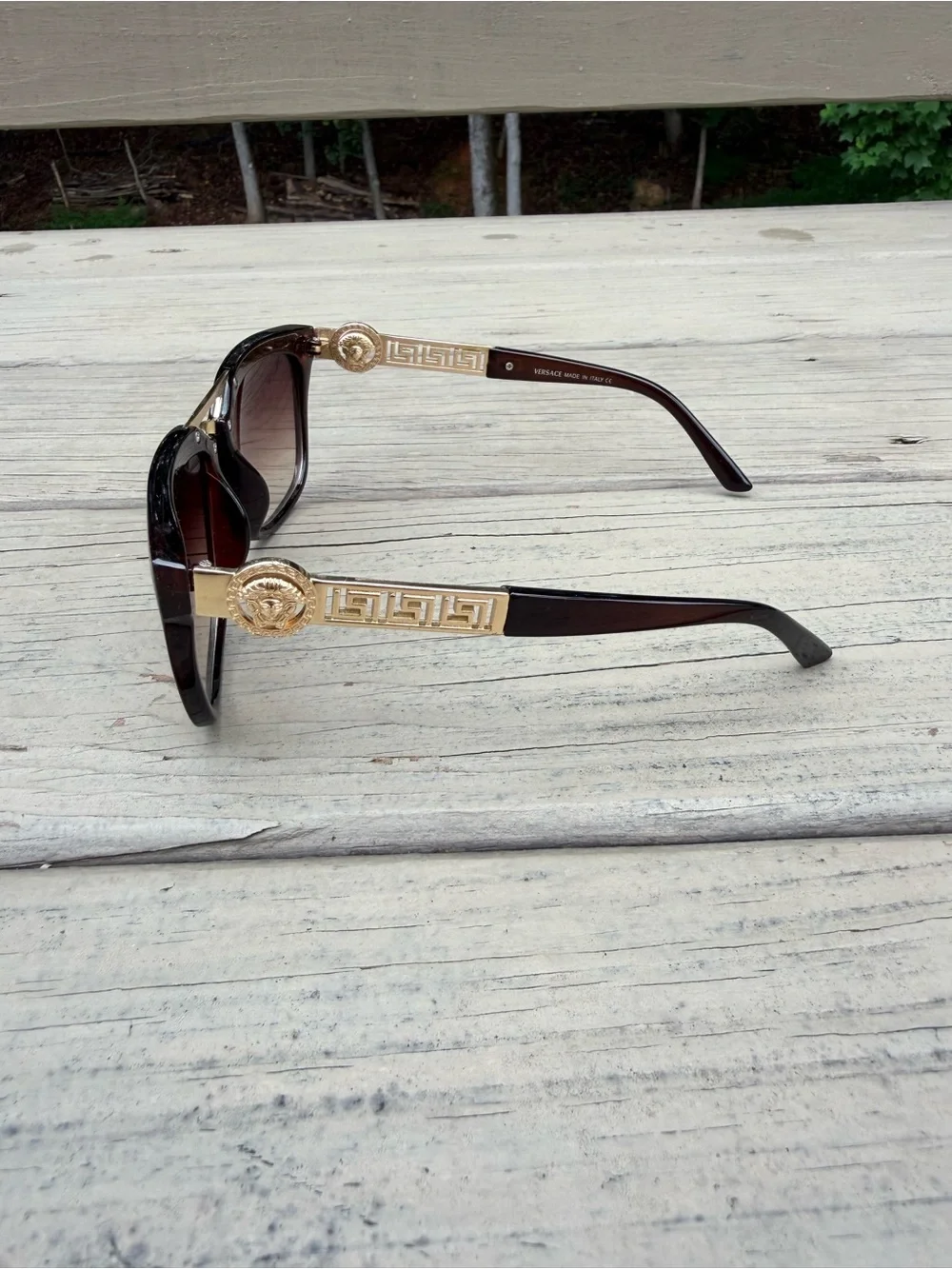 Versace Medusa Black and Gold Sunglasses